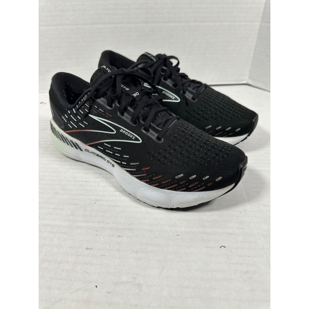 Brooks Glycerin GTS 20 Mens Running Shoes Black White 1203701B045 Size 11